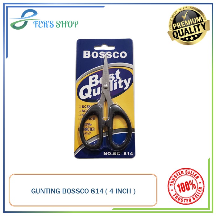 

GUNTING BOSSCO BC 814 / GUNTING 4 INCH / GUNTING KERTAS / GUNTING KANTOR / GUNTING SEKOLAH