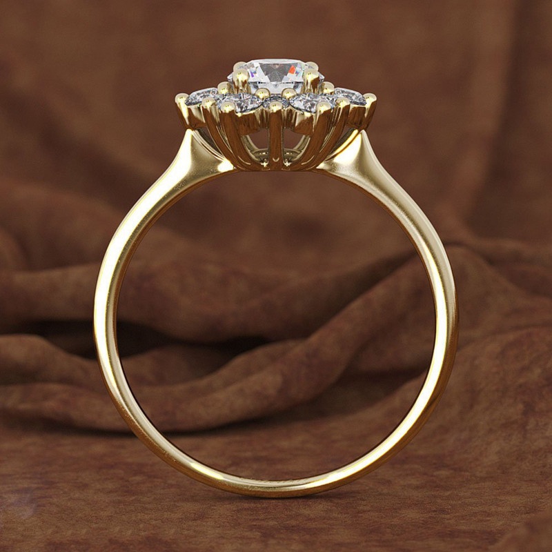 Cincin Desain Bunga Salju Aksen Batu Kubik Zirkon Warna Rose Gold Untuk Wanita