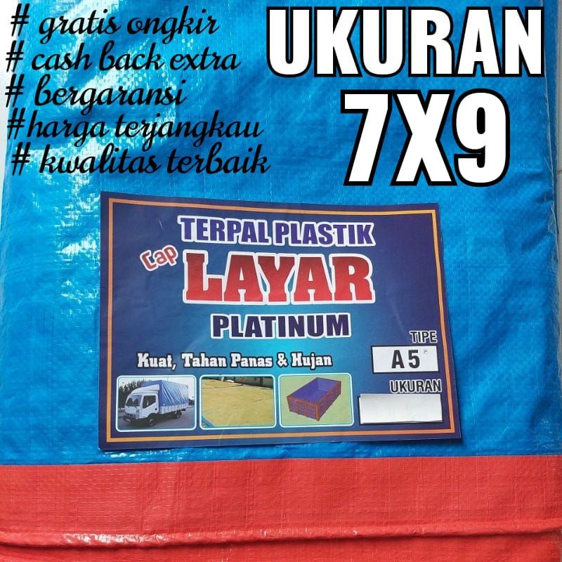 TERPAL PLASTIK A5 UKURAN 7x9 CAP LAYAR