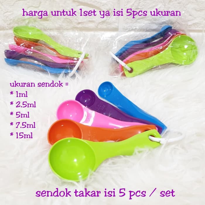 Sendok Takar Set 5 in 1 Warna Warni