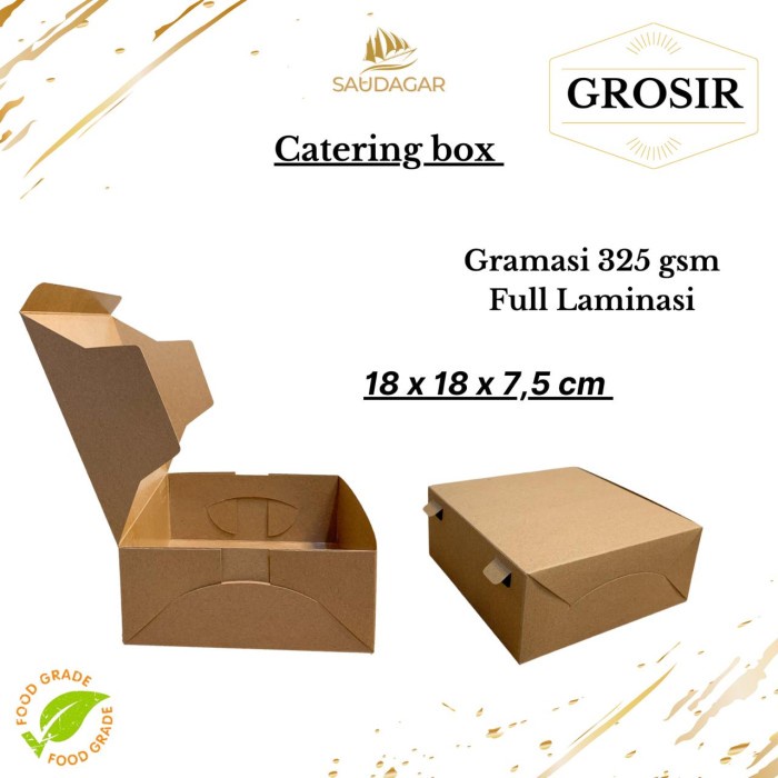

Makankotak- Katering Box Tebal 325 Gsm / Dus / Kotak Nasi /Kue / Cake 18X18X7,5 Cm - Tanpa Laminasi