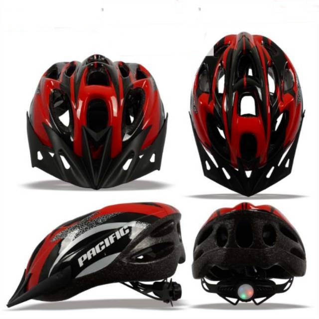  Helm Sepeda MTB Pacific  SP810 M L 57 62cm w Tail Light 