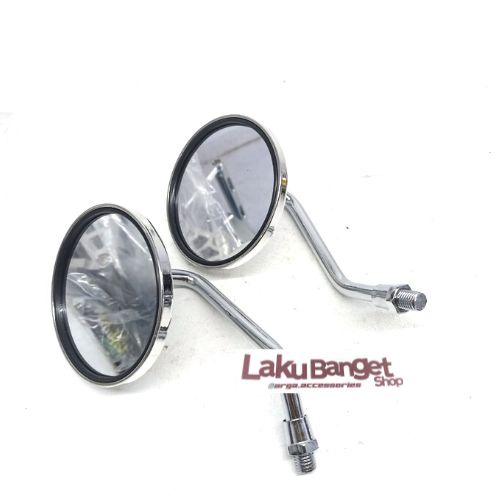Spion Bulat Retro Cembung Crome Pendek dan medium Fazzio