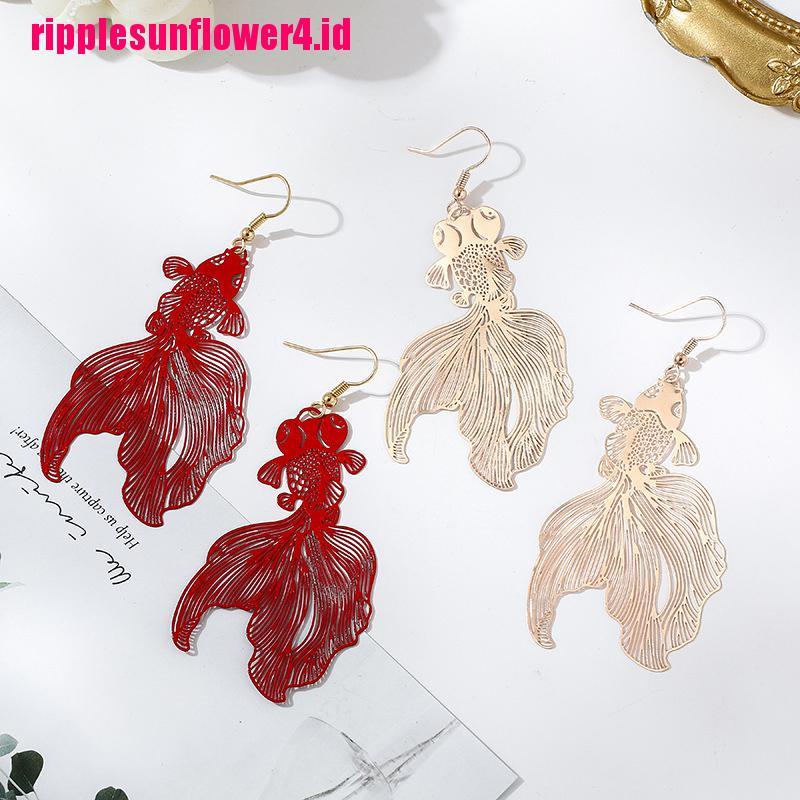 Anting Liontin Ikan Koi Model Hollow Out