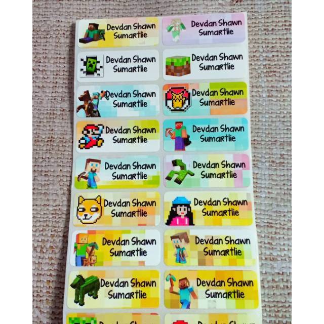 

Minecraf Label nama sticker label name waterproof