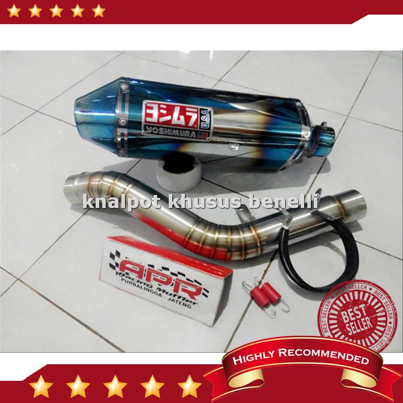 Murah Knalpot Yoshimura Blue For Benelli TNT 250 Slip On siap pasang APR muffler Purbalingga