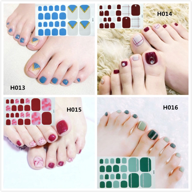 22 Stiker kuku stickers nail sticker nail sticker foot stick foot full waterproof H001-H020