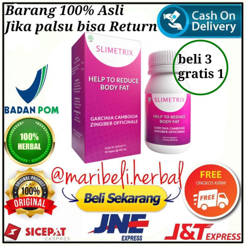 SLIMETRIX ASLI ORIGINAL SLIMETRIX OBAT PELANGSING BADAN AMAN SUPER AMPUH BPOM