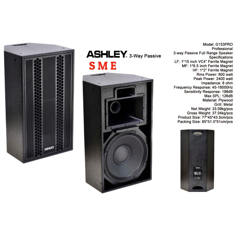 SPEAKER PASIF ASHLEY G1530RO - 3WAY ORIGINAL 1PCS