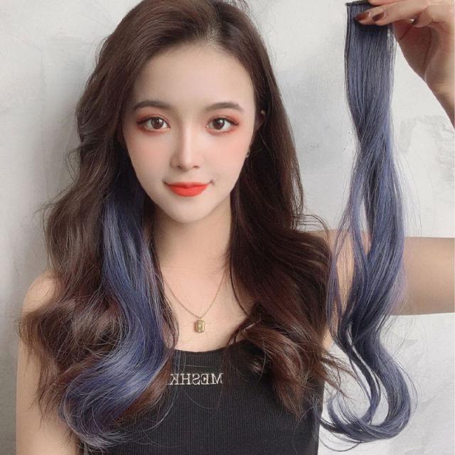 Wig / Rambut Palsu Wanita Model Panjang Keriting / Rambut Palsu Sambung Model Klip Bergelombang untuk wanita Besar