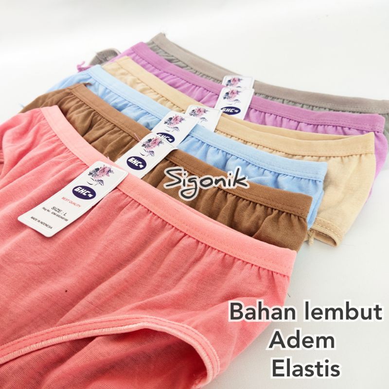 CD Celana Dalam Wanita Perempuan Dewasa Cewek Remaja Size M L XL XXL XXXL(4L) XXXXL(5L) GHC Murah Perempuan Jumbo Big Size Polos Polyester Adem Murah Nyaman Undies Sempak Cawet Sigonik