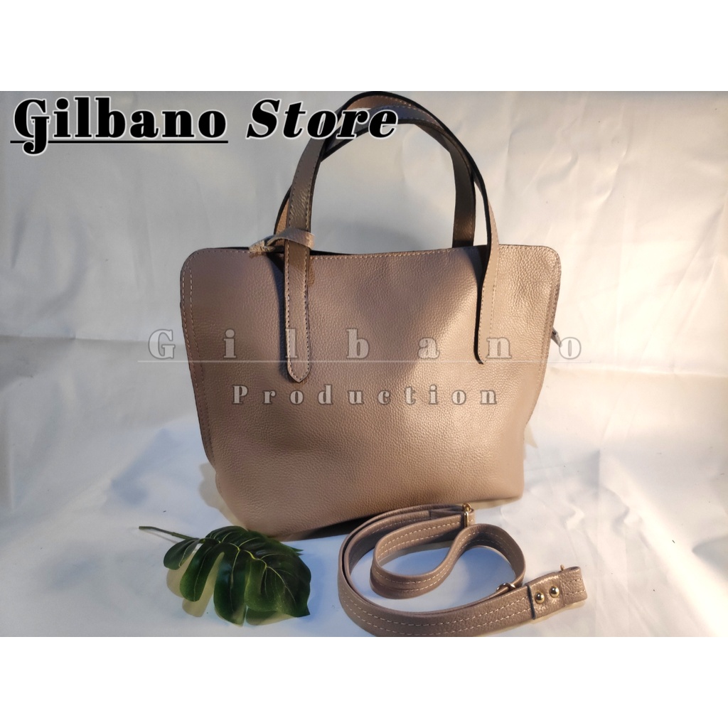 (SIZE L) TAS TOTE KULIT ASLI WANITA PAPIRUT KULIT ASLI GARUT