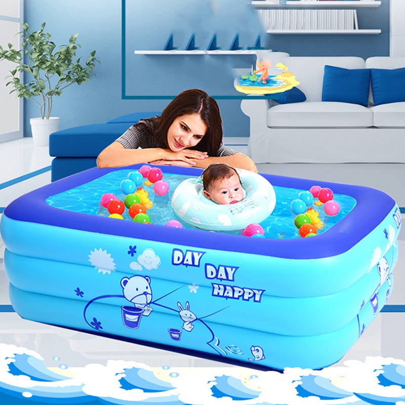 Kolam Renang Anak /Kolam Anak Jumbo / Kolam Mandi Bola Inflatable （1,5 meter 1,8 meter 2,1 meter 2,6 meter ） Kolam 3 Ring Baby SPA Murah