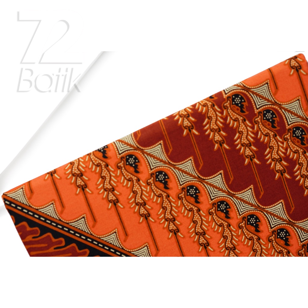 KAIN BATIK PREMIUM Bahan Katun Motif Parang Warna Orange 721300 Cap 72 Jarik Jarit Samping Kebat Panjang Batik Katun Modern Premium Bahan Seragam Batik Pernikahan Kantor Keluarga Murah Kamen Jadi Batik Bali Lembaran