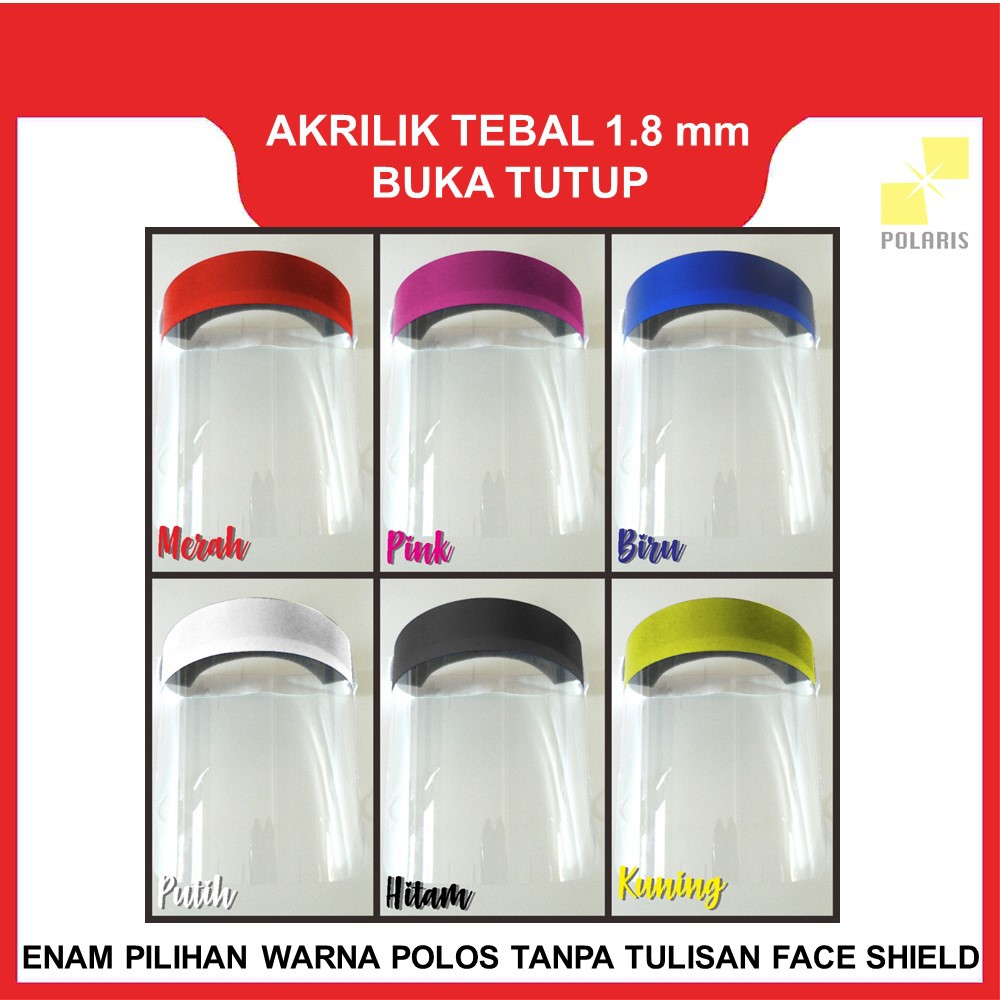 FACE SHIELD AKRILIK BUKA TUTUP FACESHIELD PELINDUNG WAJAH FACESHIELD MUKA ACRYLIC