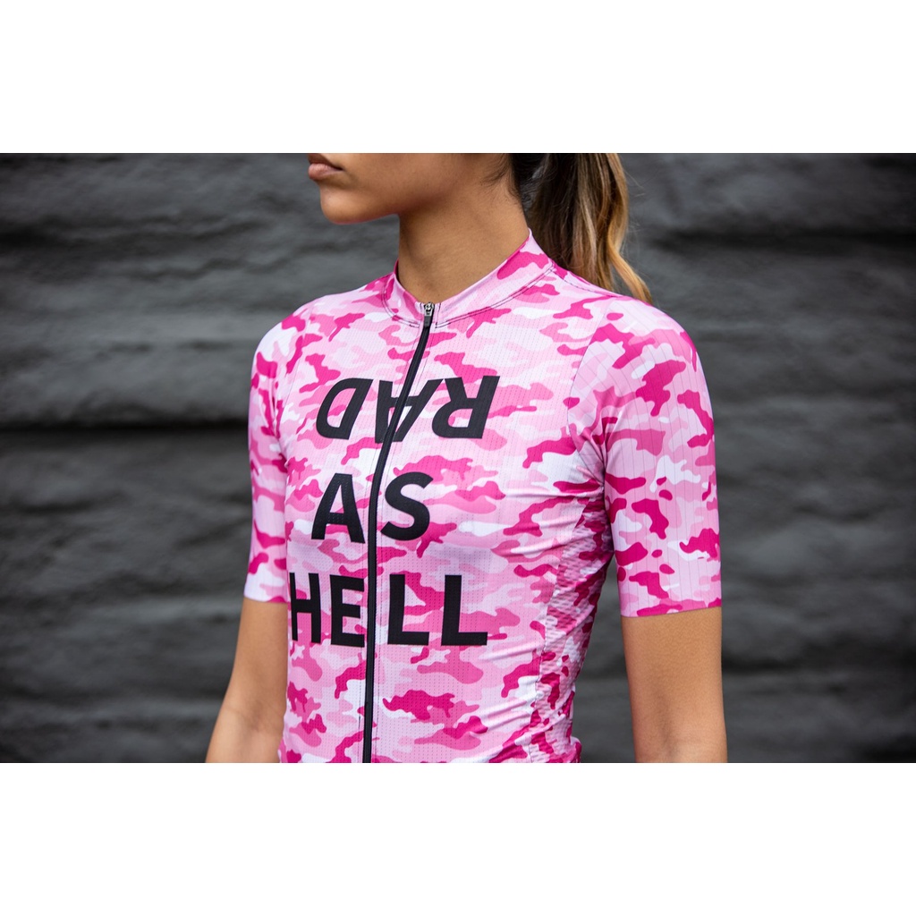 jersey roadbike wanita pria lengan pendek dan lengan panjang PINK CAMO AERO RACE JERSEY  ,baju seped