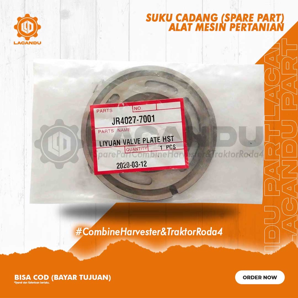 LIYUAN VALVE PLATE HST UPPER (PLATE KUNINGAN ATAS) INARI / JAVATECH / GREENSTAR JR4027-7001  UNTUK C