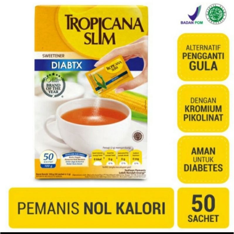 

Gula tropicana slim sweetener diabtx 50 sachet