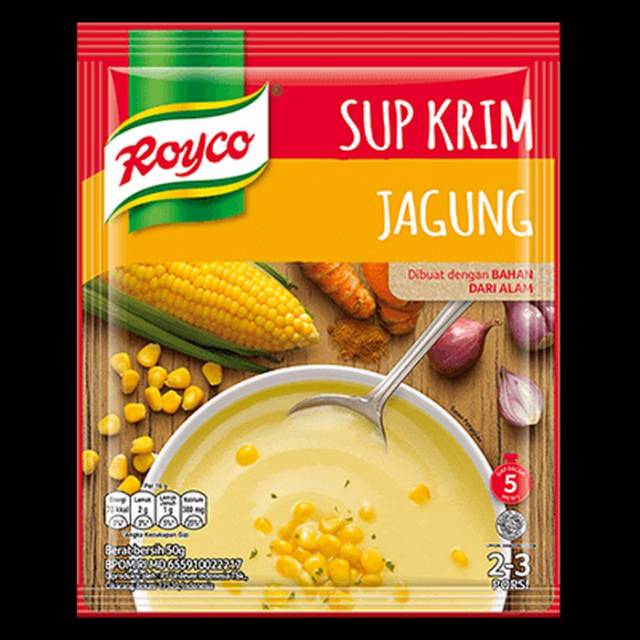 Royko sup krim kepiting jagung / jagung 44 gram/sup krim ayam