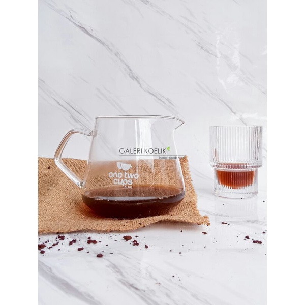 Server Kopi V60 Teko Barista Coffee Server Maker Pot Transparan OneTwoCups