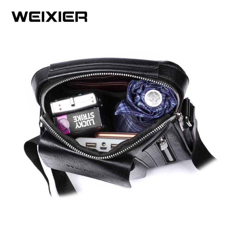 WEIXIER 8602 Tas Selempang Pria Kulit Sling Bag Premium WK-SBY