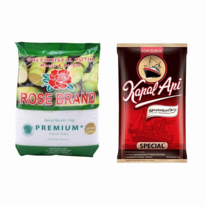 

Gula Pasir Rosebrand 1kg + kopi kapal api 1pcs