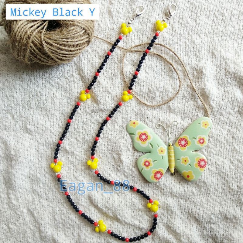 Tali Masker/Kacamata Mickey Lucu - Strap Mask Hitam - Kalung/Rantai/Cantelan Masker