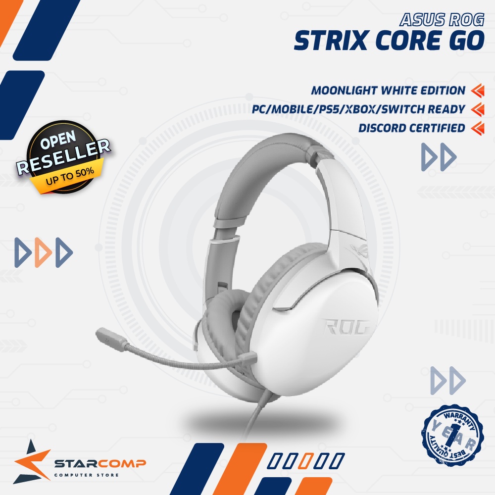 ASUS ROG Strix Go Core Moonlight White Gaming Headset ROG