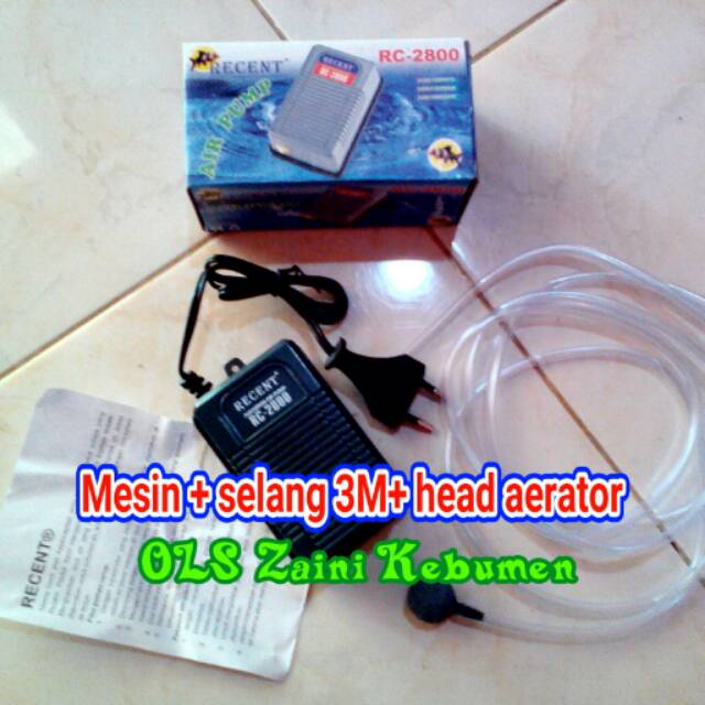 Mesin, aerator, pompa air untuk akuarium dan kolam mini.