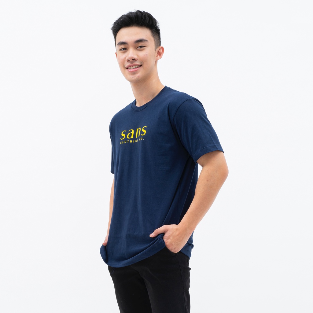 SANVANINA Kaos T-Shirt Logo Navy Kuning | D-05 Sans Tee Navy Yellow