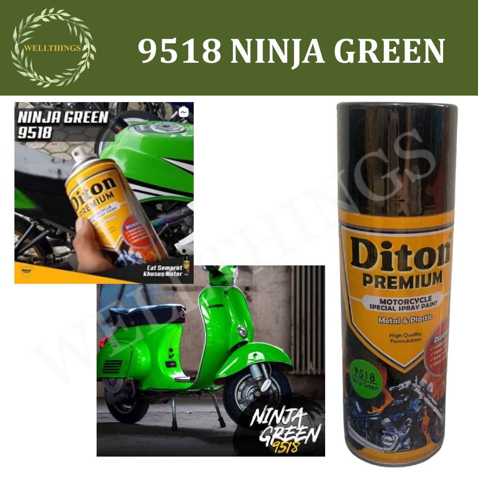 Cat Pilox Diton Premium Ninja Green 9518 400cc Hijau Kawak sepeda motor mobil helm pilok pylox pylok