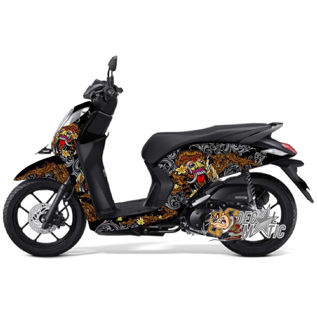Stiker Full Body Decal Motor Honda Genio Merah Putih Hitam - Barong Bali