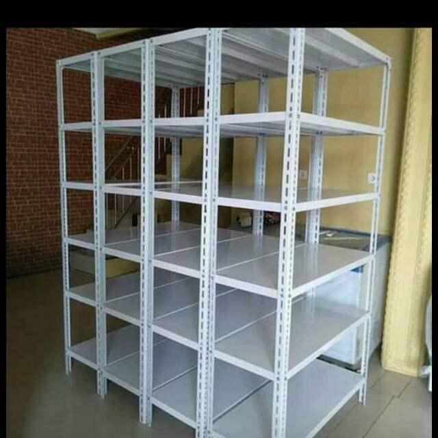 Rak gudang besi 6 susun P 100 L 30cm T 2meter + kaki karet