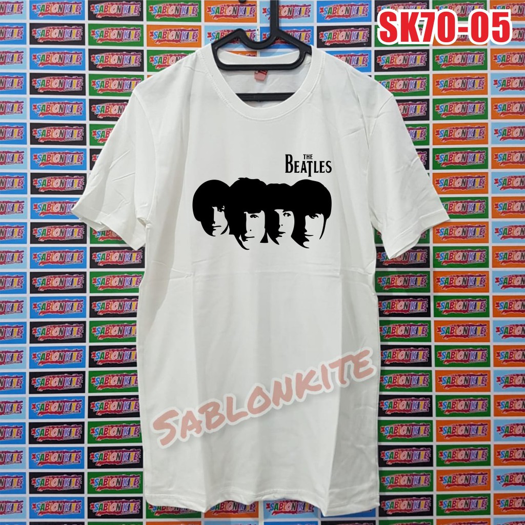 MURAH !! kaos sablon THE BEATLES 5 bahan kaos cotton combed 30S