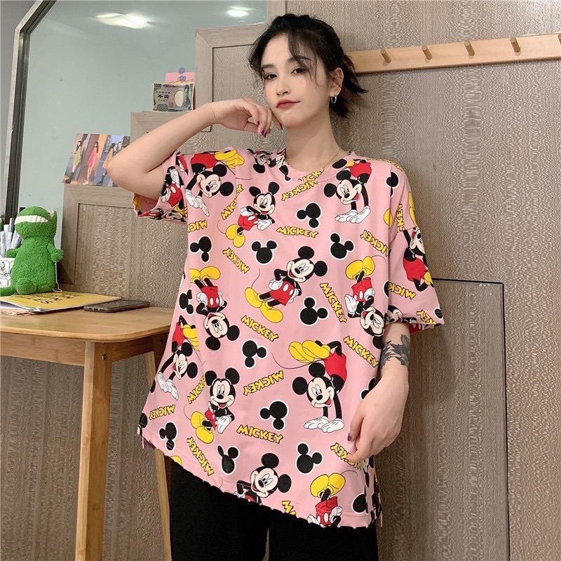 Oversize Tee Tshirt Wanita Motif Mickey Berdiri 1