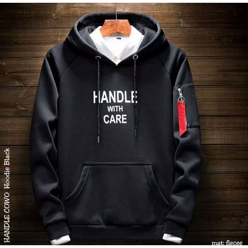HOODIE DISTRO WARNA HITAM/BLACK size L (READY) BISA COD!