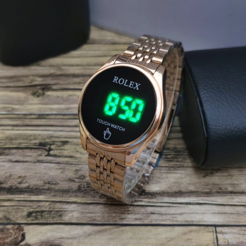 (Y)JAM TANGAN ROLEX DIGITAL TOUCH SCREEN LED NEW FASHION WANITA TALI RANTAI FREE BOX KANCING