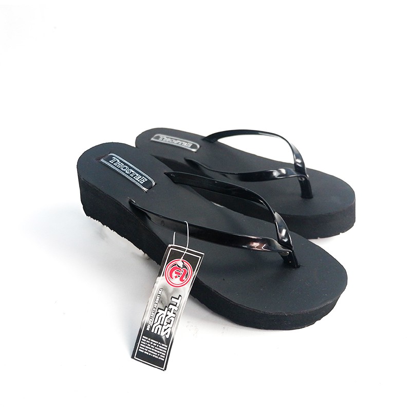 Sandal Jepit Wedges Wanita Thostee Manohara pusatmode1234-Hitam