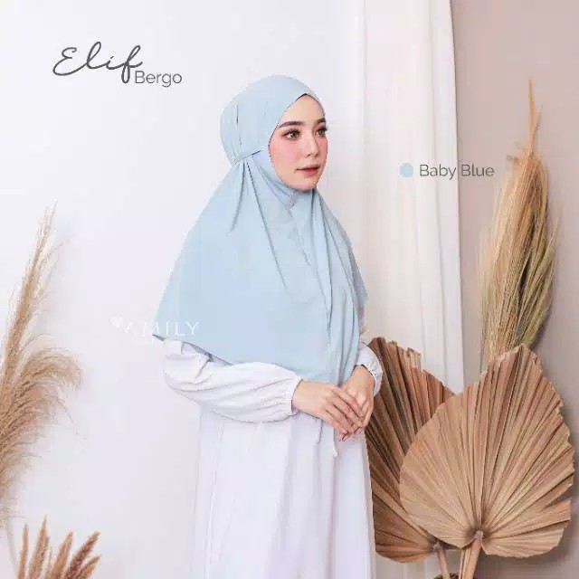 Hijab tali instan Bergo Elif Amily-baby blue