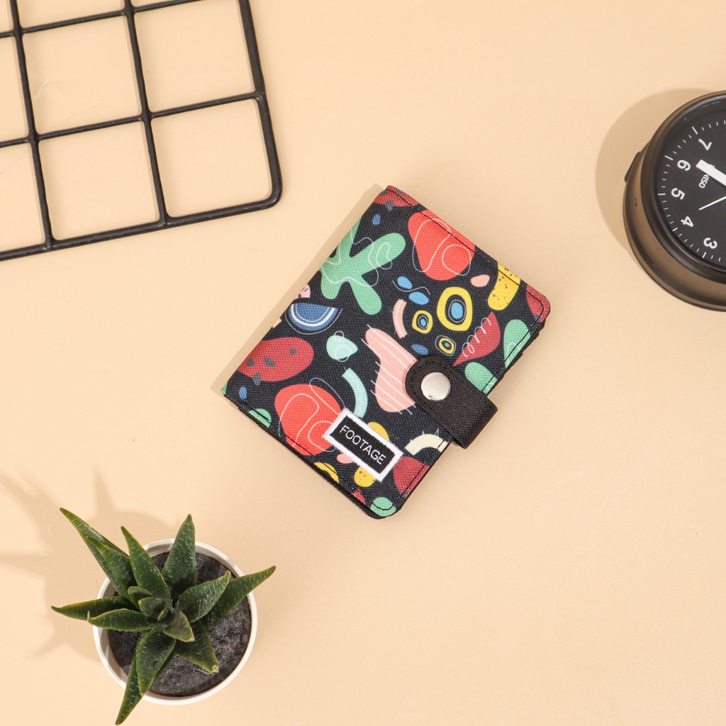 Dompet Wanita Pria Mini Card Holder Cewek Cowok Wallet Banyak Slot Kartu DL-01 Motif