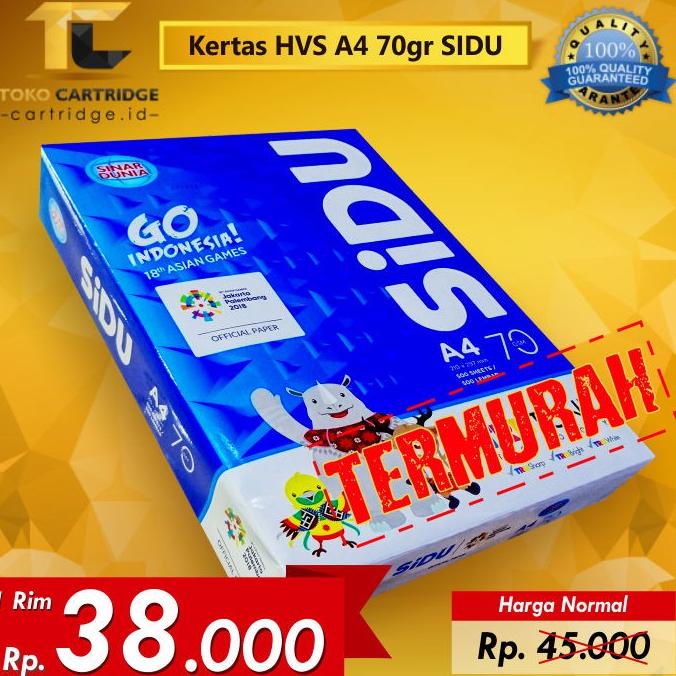 

Kertas Hvs A4 75 Gram Sidu Print Foto Copy Fotocopy 75Gr