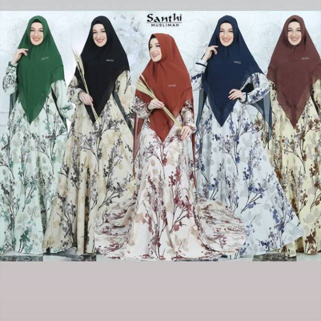 Dress syarii motif bunga