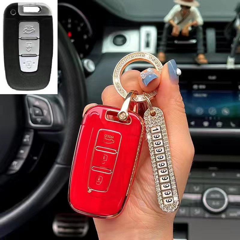 Cover Kunci Mobil Bahan TPU Chrome Untuk Hyundai Fe 2019 / I30 / Solaris / Azera / Elantra / Grandeur / Accent