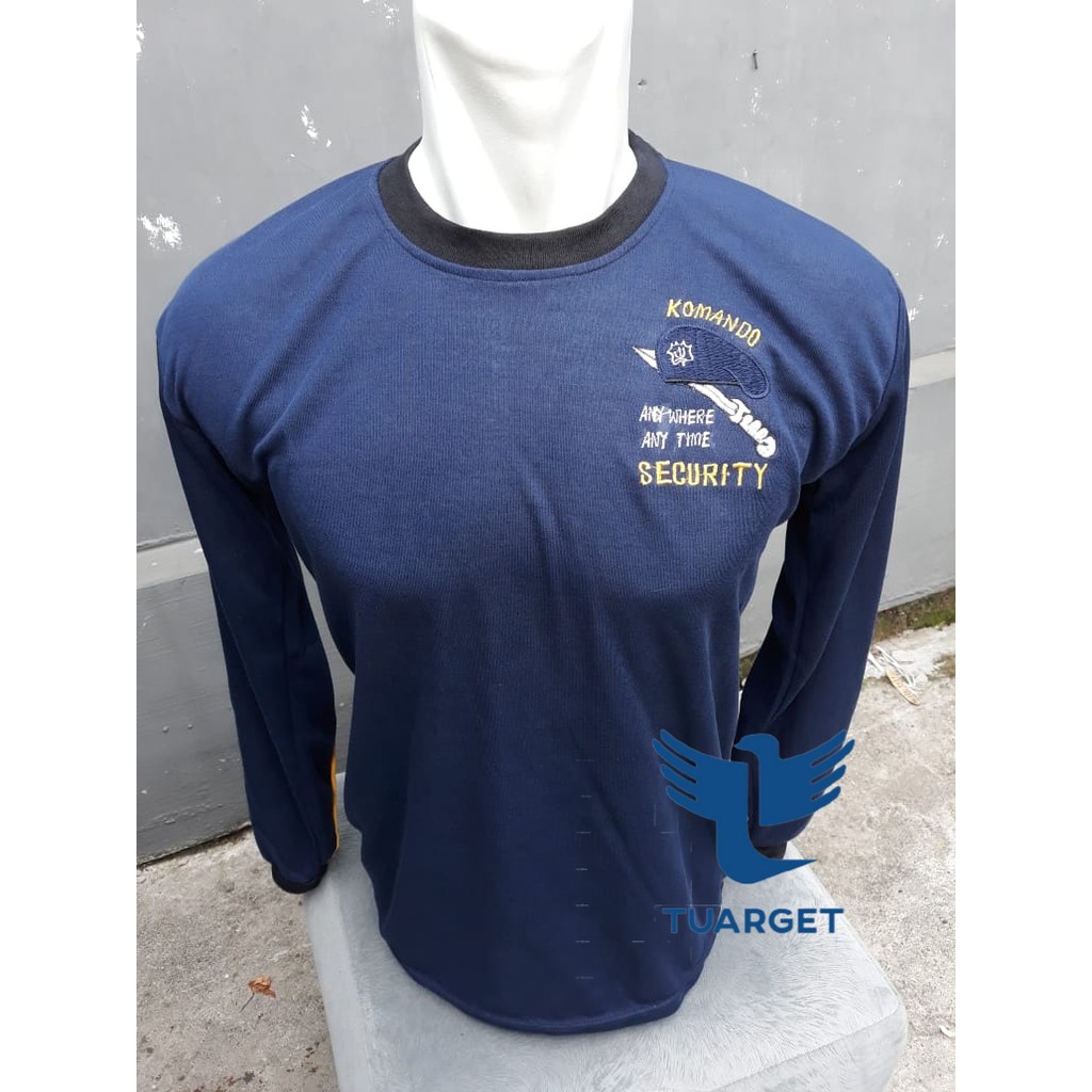 Kaos Security Lengan Panjang Biru Dongker - Kaos PDL