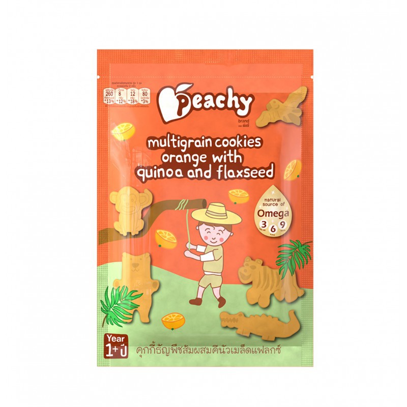 Peachy Multigrain Cookies Orange with Quinoa and Flaxseed Biskuit Anak 1y+