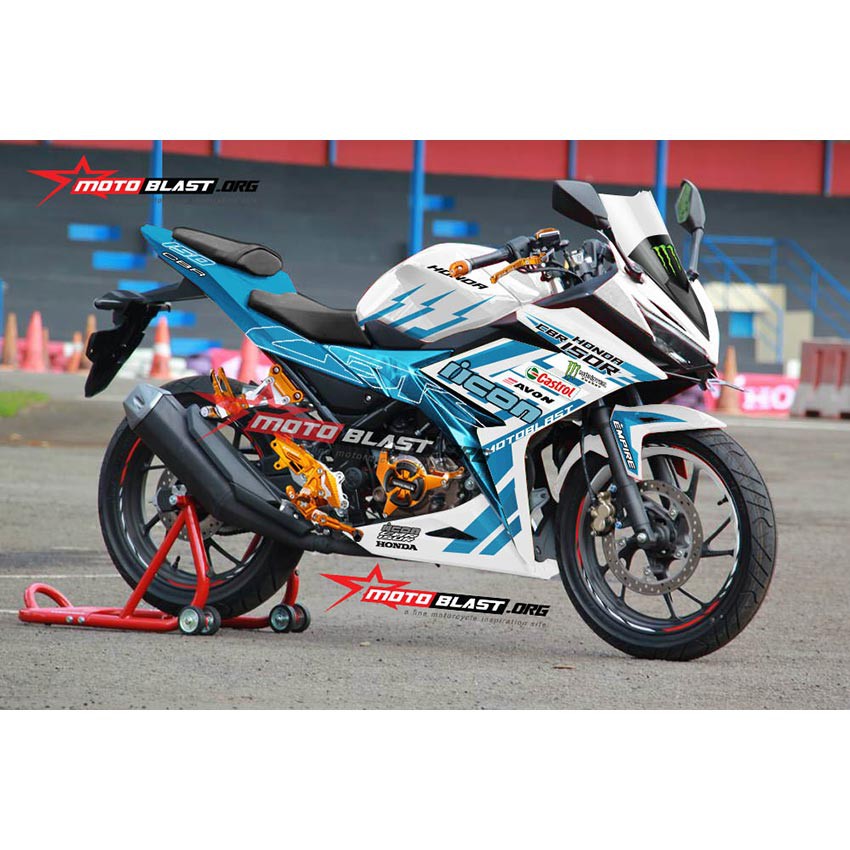 

Decal Stiker New CBR150R WHITE BLUE STABILO ICON