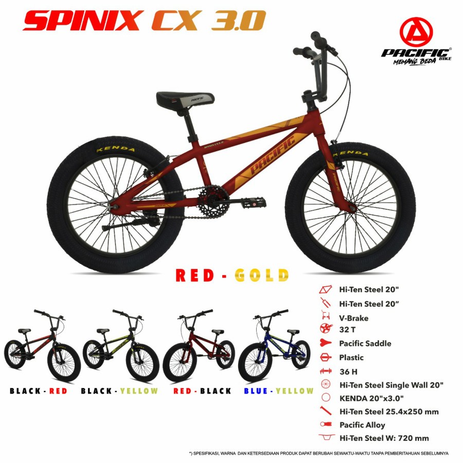 Sepeda Anak BMX SPINIX CX 3.0 NON ROTOR 20 Inch Pacific Garansi SNI-3