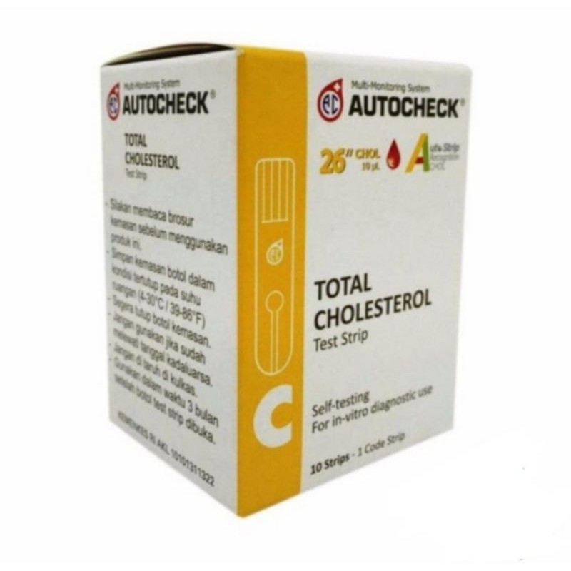 STRIP AUTOCHECK Cholestrol/kolestrol Stik - isi 10 strips