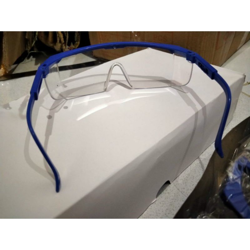 kacamata safety clear bening frame biru kacamata kerja motor