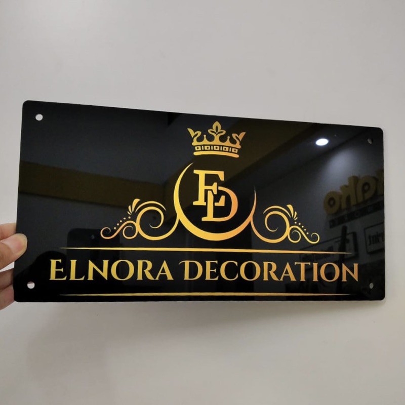 Jual Acrylic Logo Sign Board Papan Nama Akrilik Ukuran 10x30cm